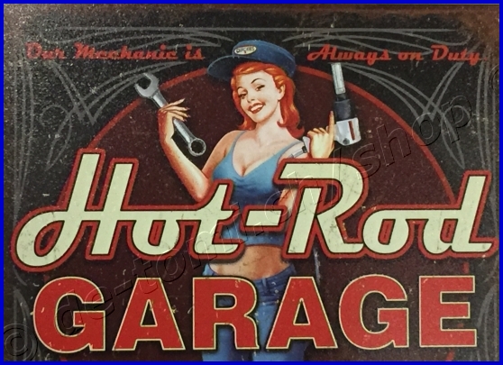 PLAQUE HOT ROD GARAGE (30x40cm)